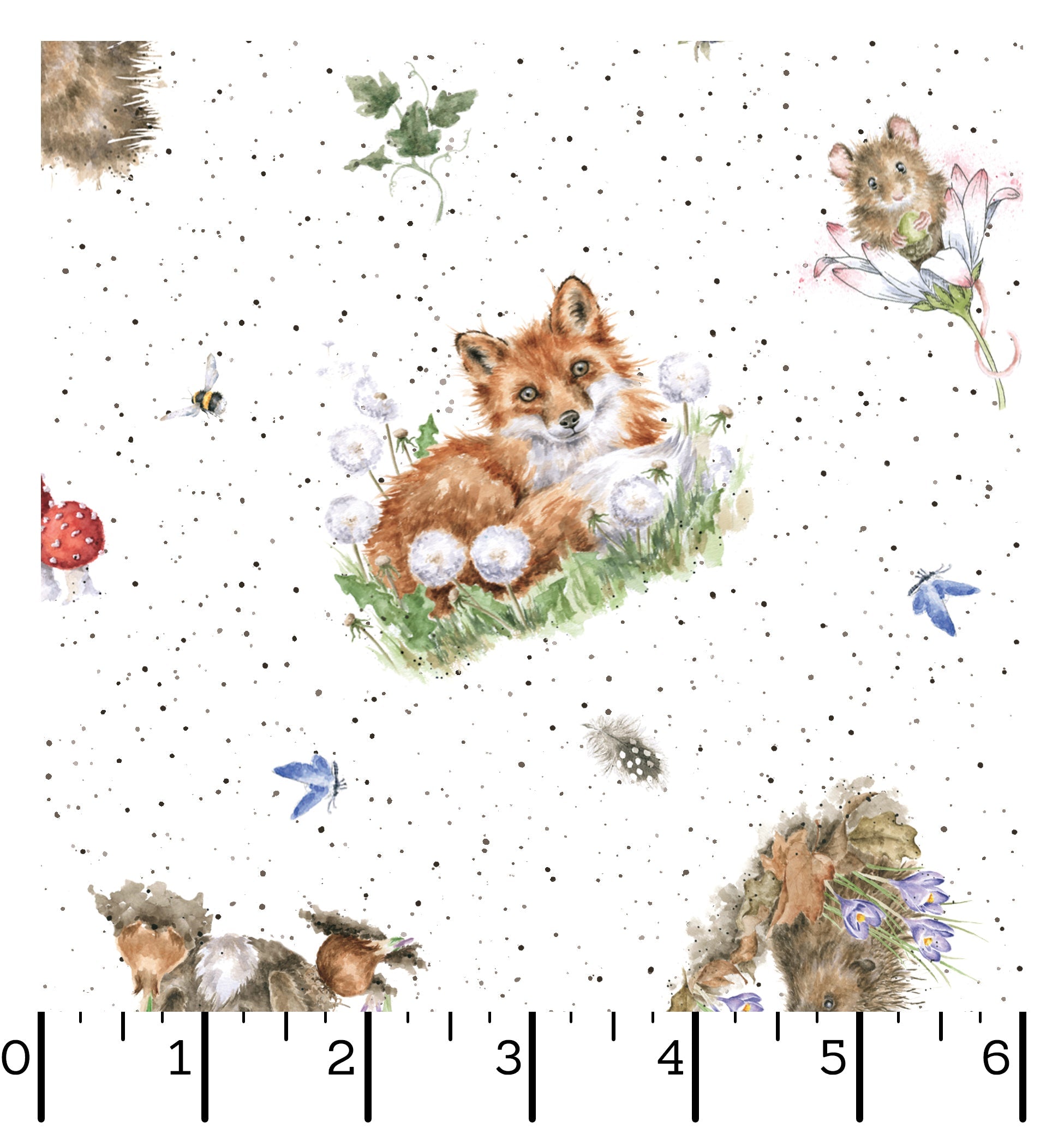 Fox and forest animals cotton panel - Bramble Patch by Maywood Studio