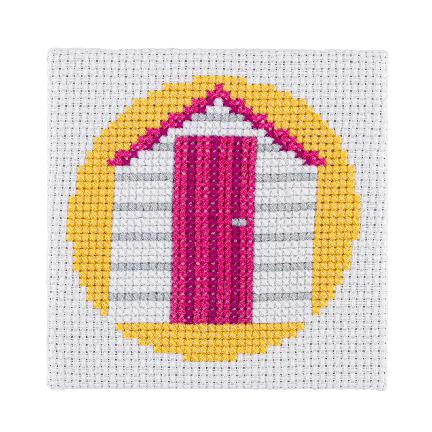 White beach hut mini cross stitch kit - Stitchfinity