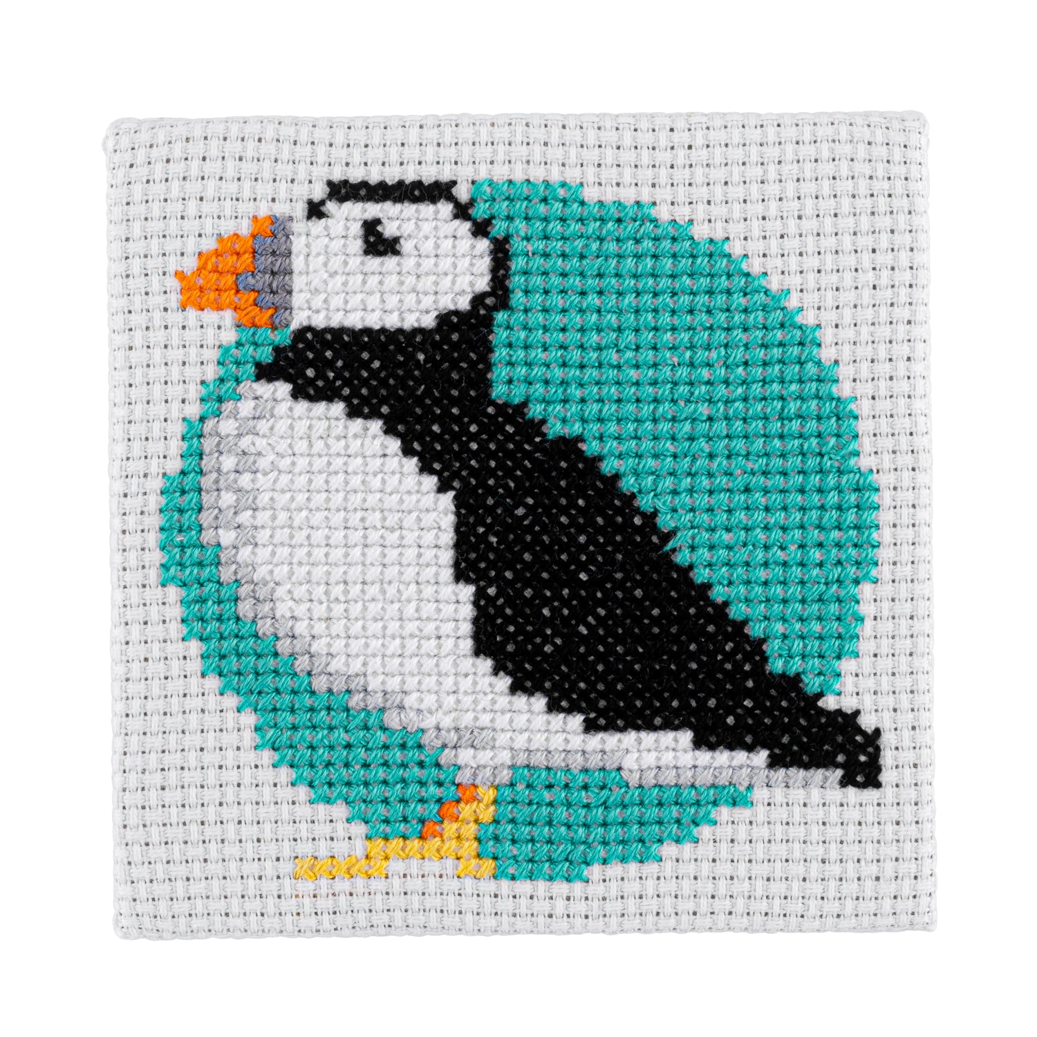 Puffin Cross Stitch Kit  Black Puffin Mini Cross Stitch Kit