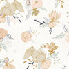 Dark grey floral and swan cotton fabric - 'New Beginnings' by Dashwood Studio