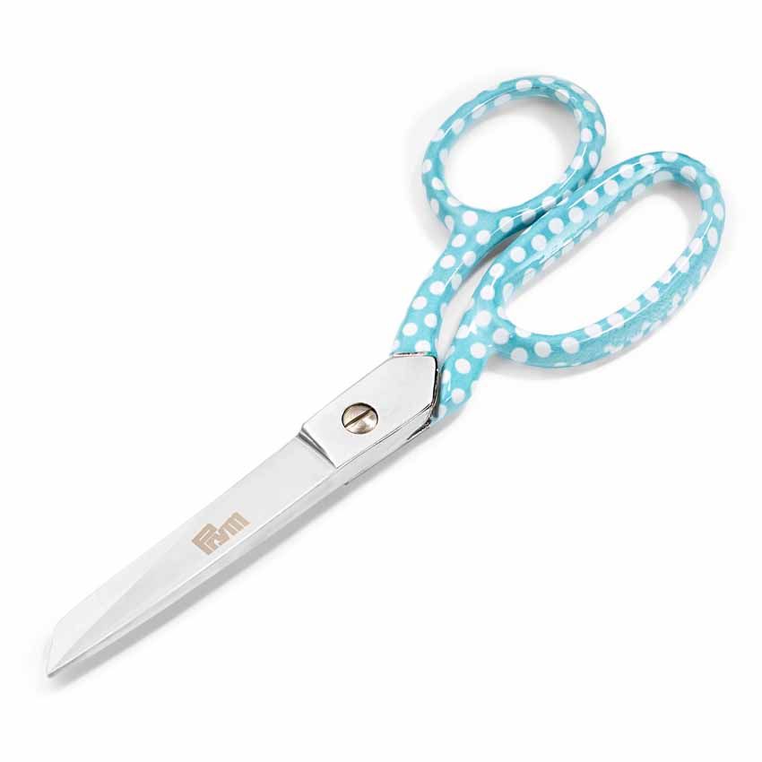 Prym Love textile scissors 7 inch/18cm - mint polka dot