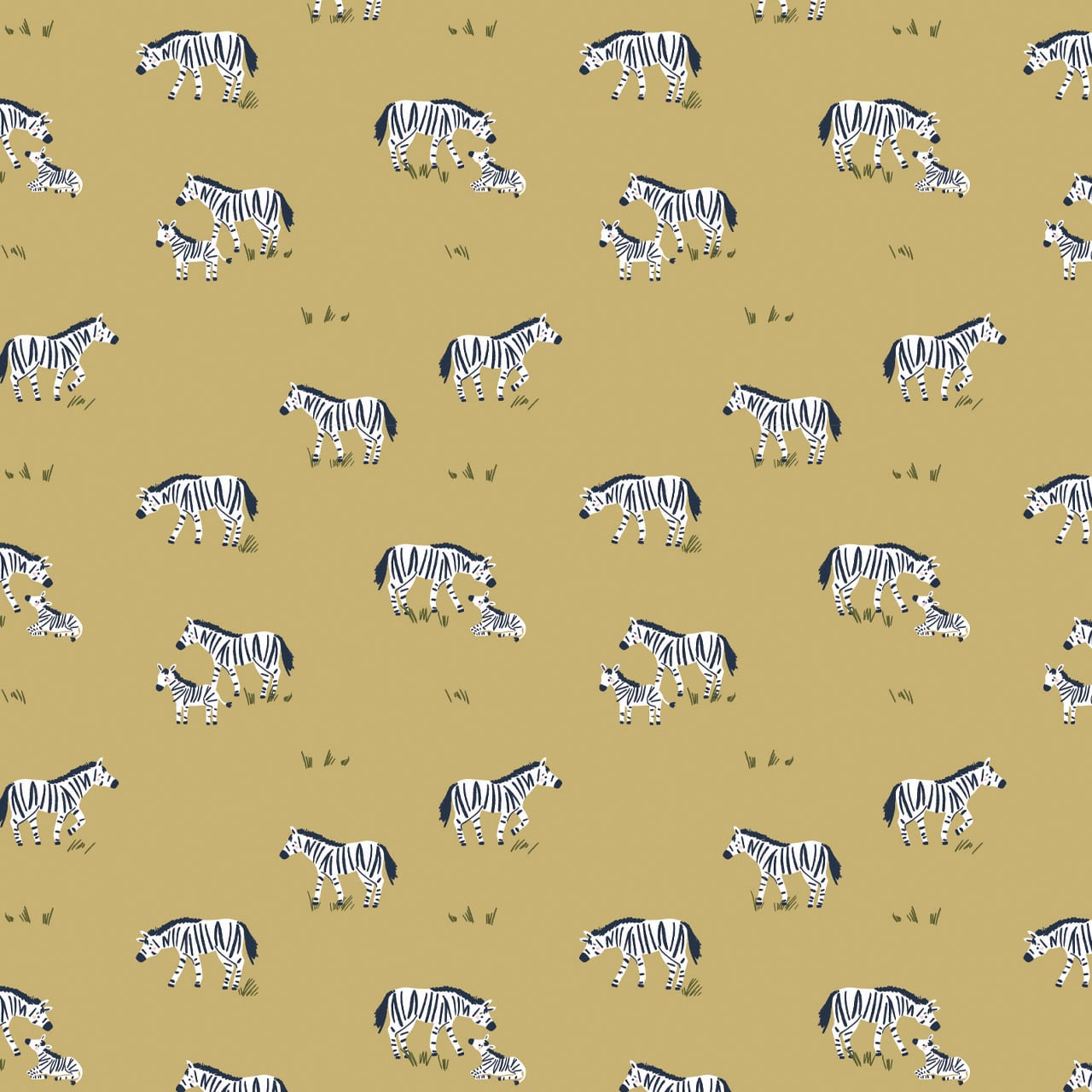 Tigers on navy cotton fabric - Safari Days - Dashwood Studio