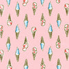 Pink and blue ice cream cones on a bright pink cotton fabric - yum yum by Sevenberry