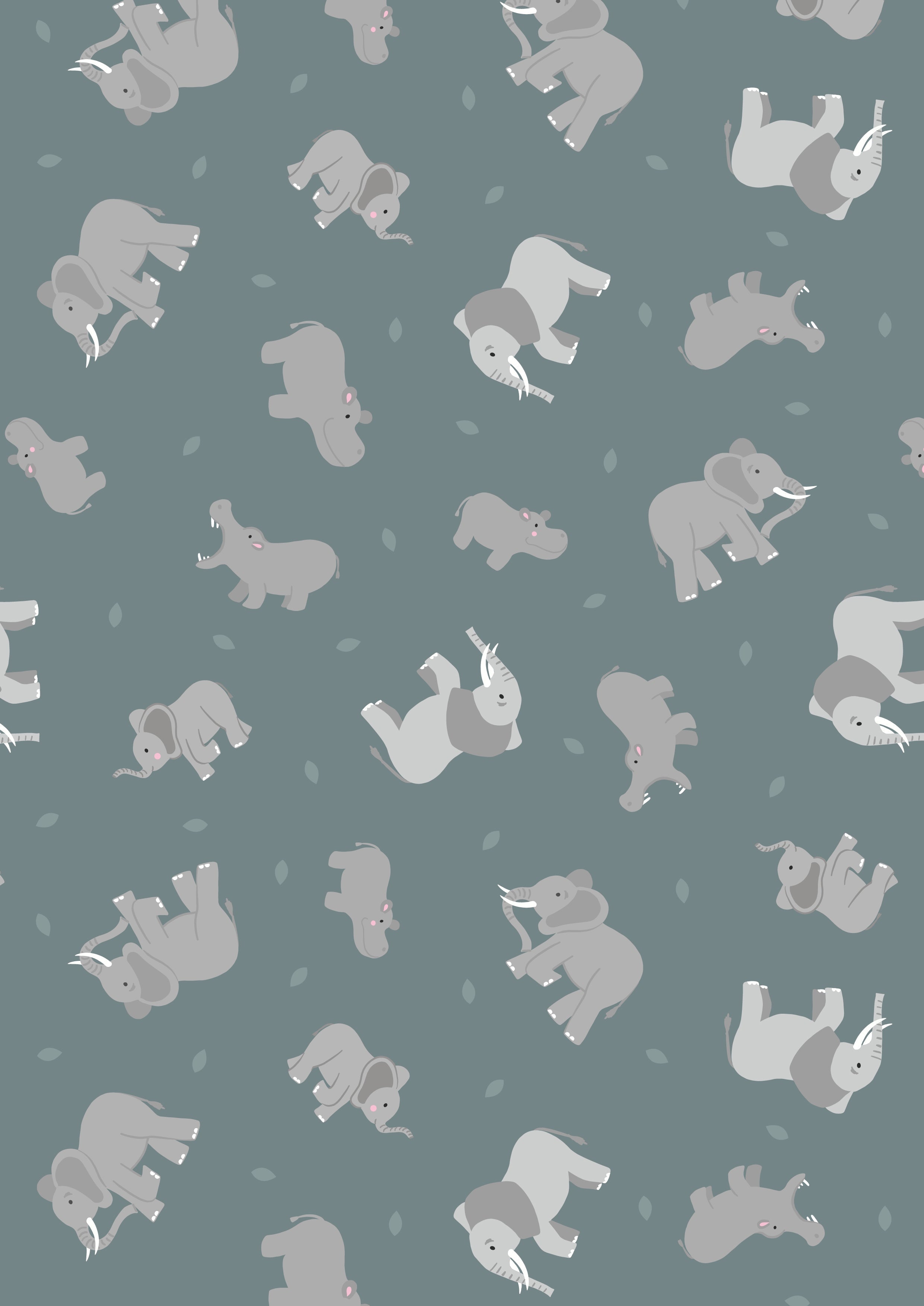 Pandas and bears on grey cotton fabric - Small Things - Lewis & Irene
