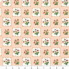 Gold Bees on peach cotton fabric - Summer Picnic - Riley Blake