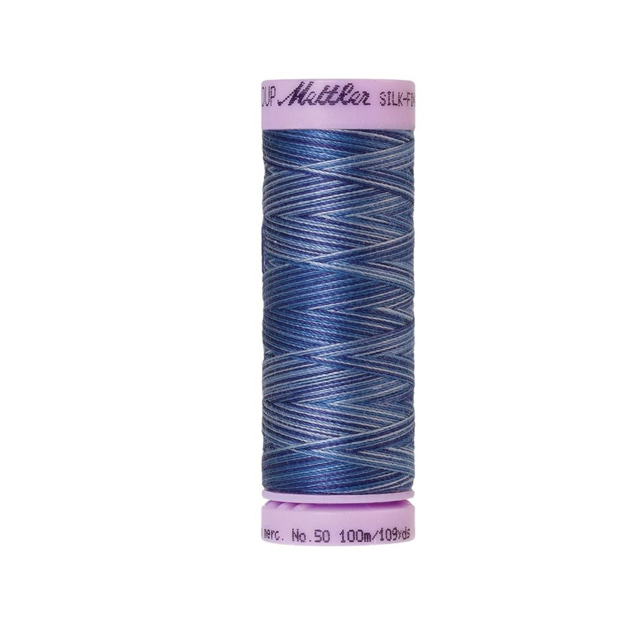 Evening Blue Silk Thread Finish Multi Colour Cot 50 100m - 9812 Mettler