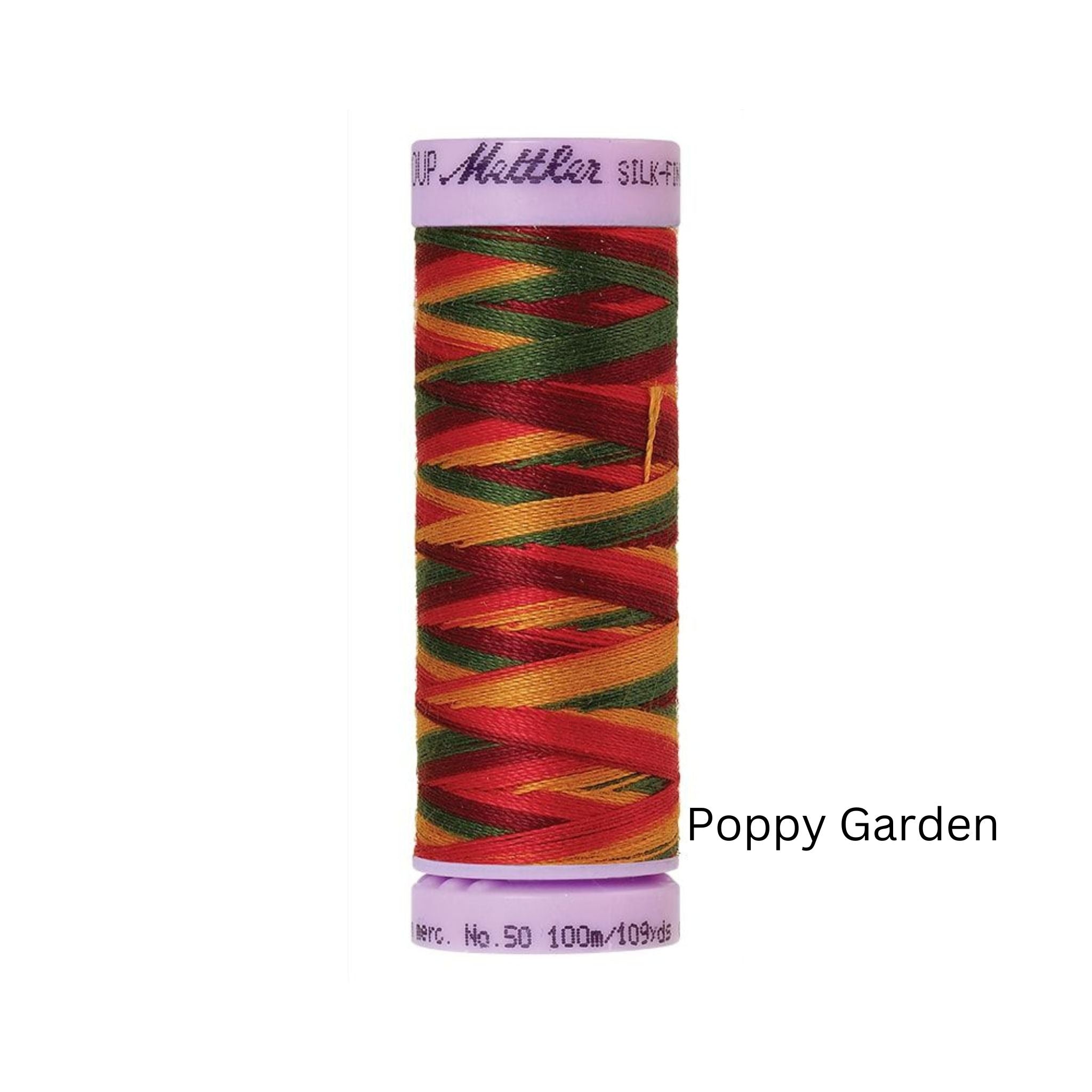 Poppy Garden Silk Thread Finish Multi Colour Cot 50 100m - 9851 Mettler