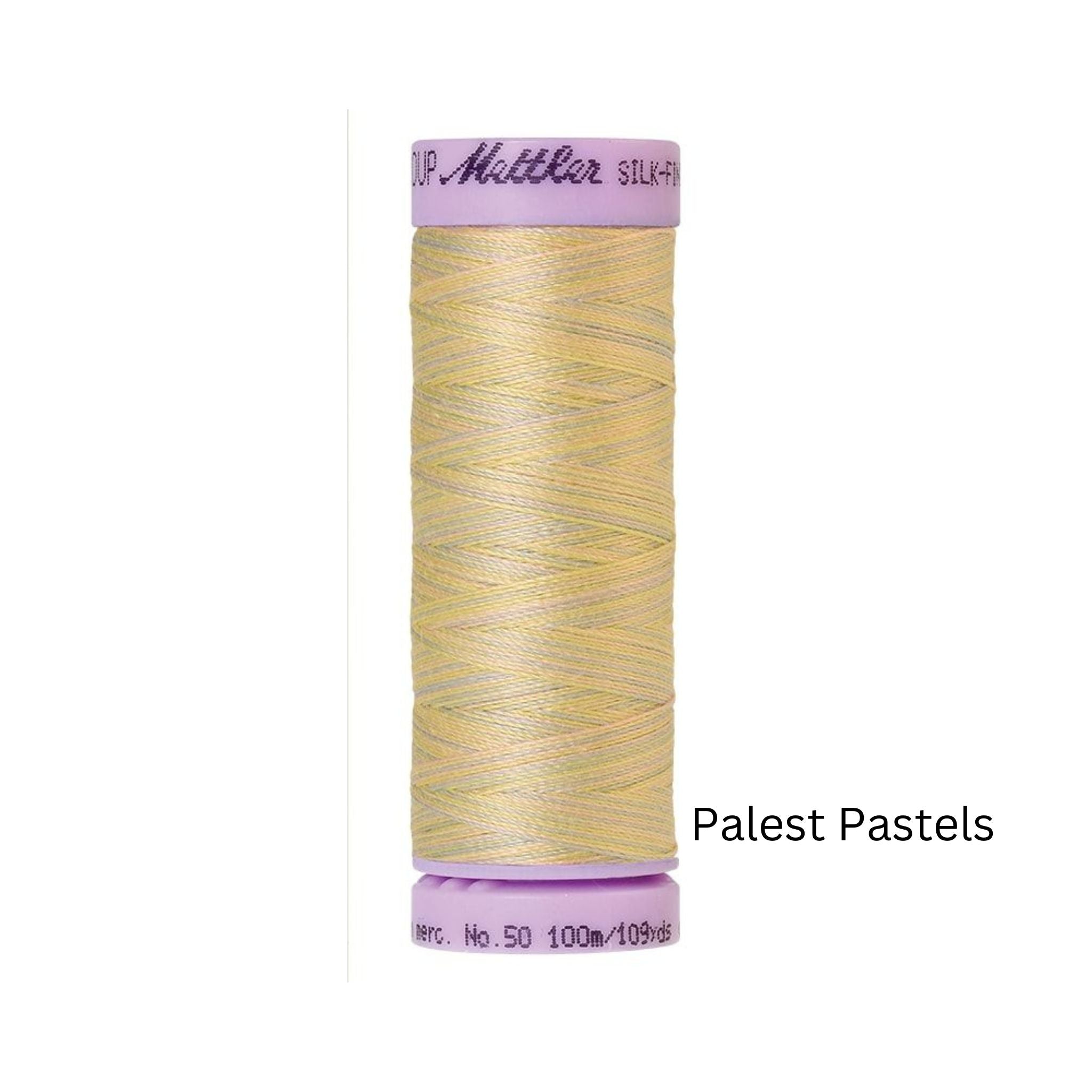 Palest Pastels Silk Thread Finish Multi Colour Cot 50 100m - 9844 Mettler