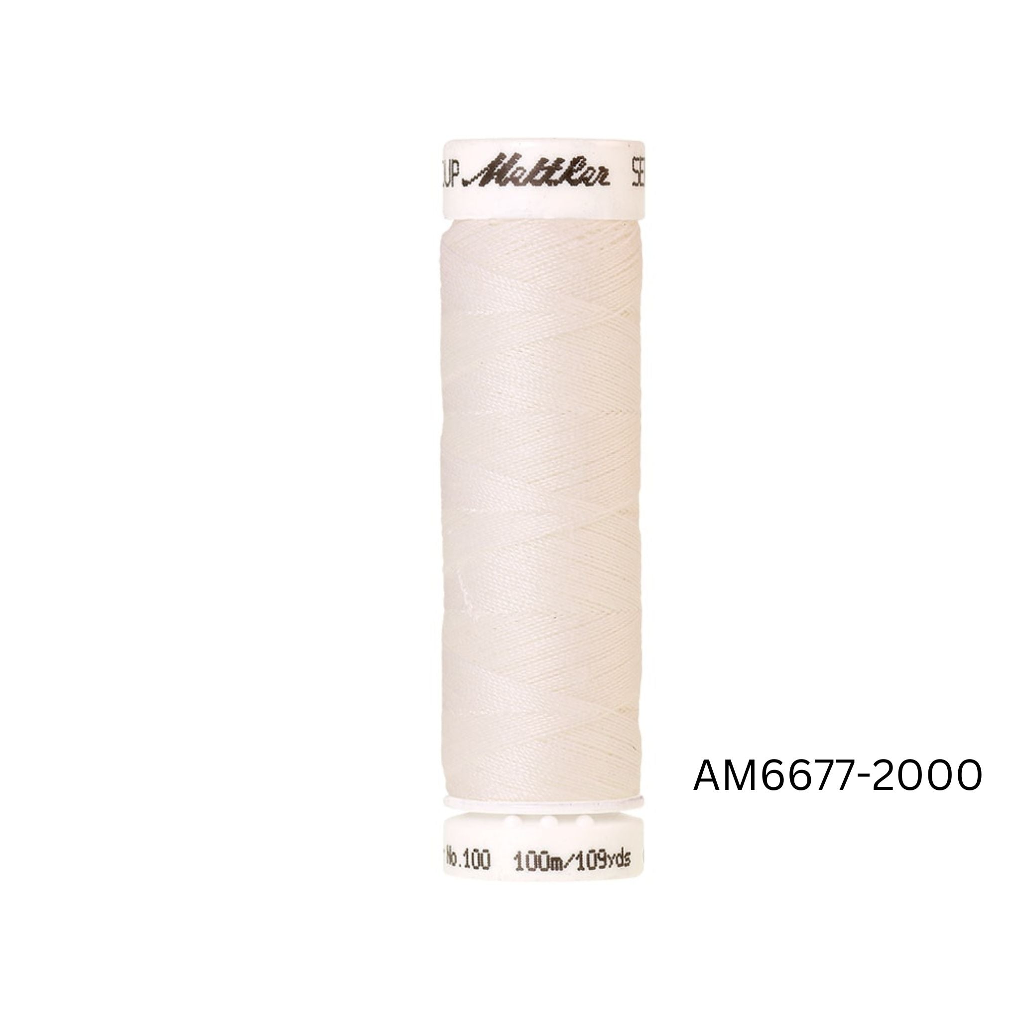 White Mettler Seralon polyester sewing thread - 2000 100m