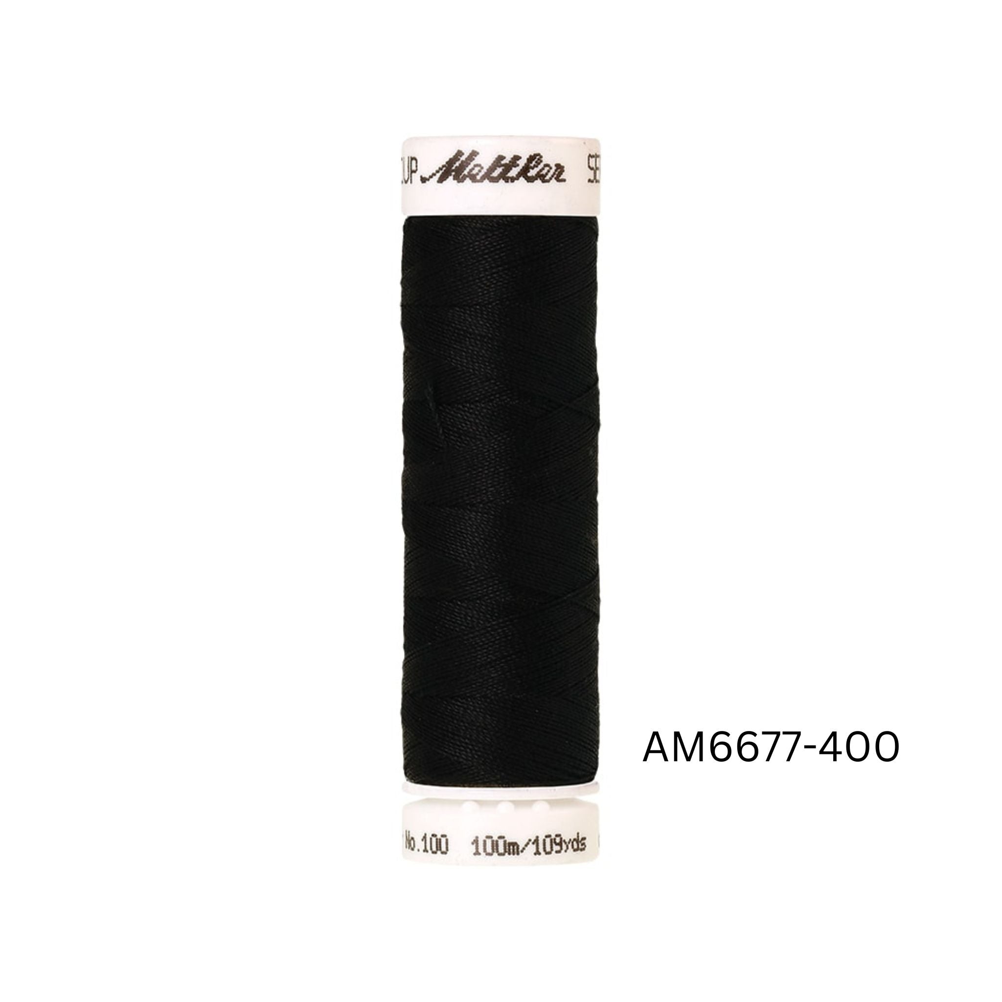 Black Mettler Seralon polyester sewing thread - 400 - 100m