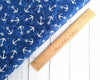 Seaside anchors on blue cotton fabric - At The Helm - Wilmington