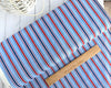 Red and blue seaside striped cotton fabric - At the Helm by Wilmington