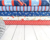 Seaside nautical striped blue cotton fabric - At The Helm - Wilmington