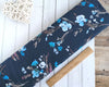 Light Blue Flowers on Dark Navy Cotton Lawn fabric - Flourish by Dashwood Studio