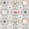 Load image into Gallery viewer, Scandi birds, flowers and animals on a grey cotton fabric - Winter Folk by Dashwood Studio