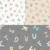 Fabric Alphabet and stars on beige 100% cotton fabric - Bella Bunny & Bear by Lewis & Irene