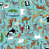 Fabric Animal World Map - Around the World by Makower