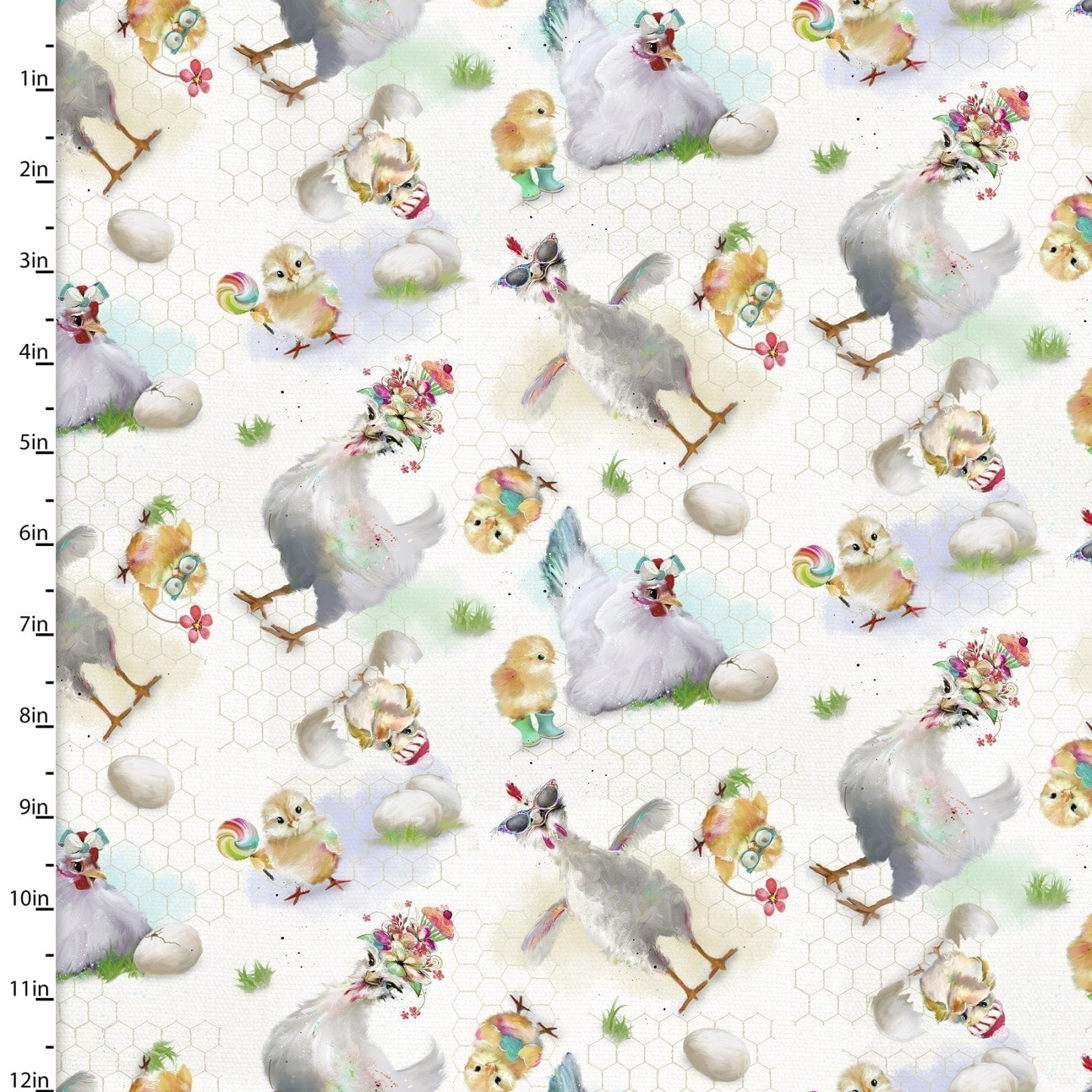 Fabric Barn Scene Funny Farm Animals Panel cotton fabric - 3 Wishes