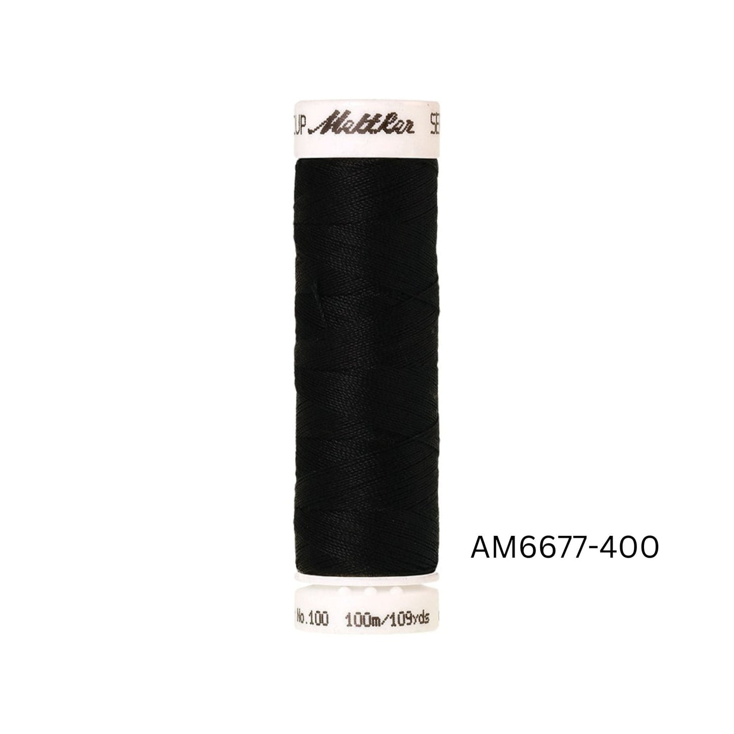 Thread & Floss Black Mettler Seralon polyester sewing thread - 400 - 100m