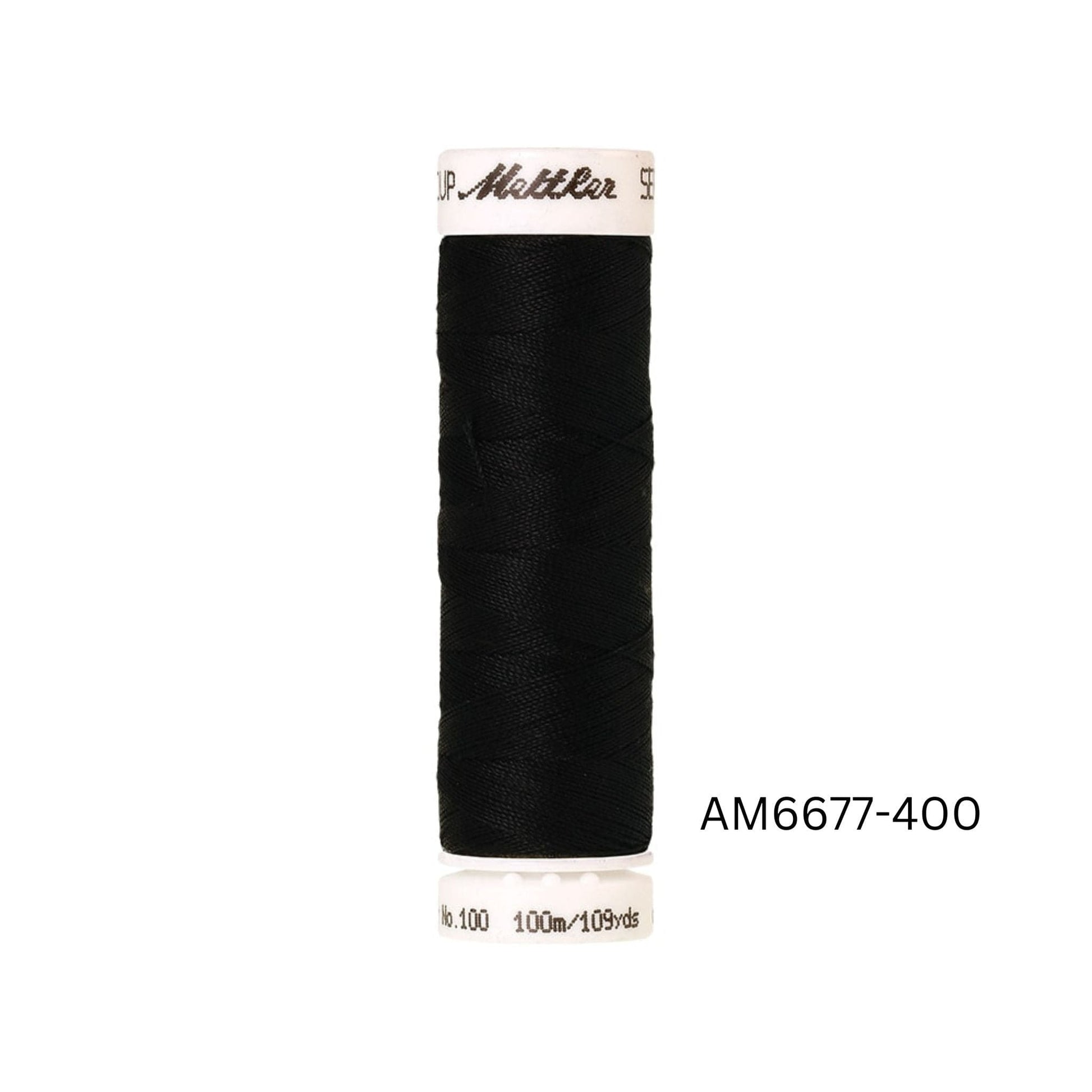 Thread & Floss Black Mettler Seralon polyester sewing thread - 400 - 100m