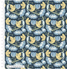 Fabric Blue birds and poppies on navy 100% cotton fabric - Voysey Birds in Nature