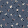 Fabric Blue daisy floral autumnal wide cotton fabric - Woodland Notions by Dashwood Studio