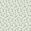 Fabric Blue floral roses on cream cotton fabric - Blue Escape by Laundry Basket Quilts