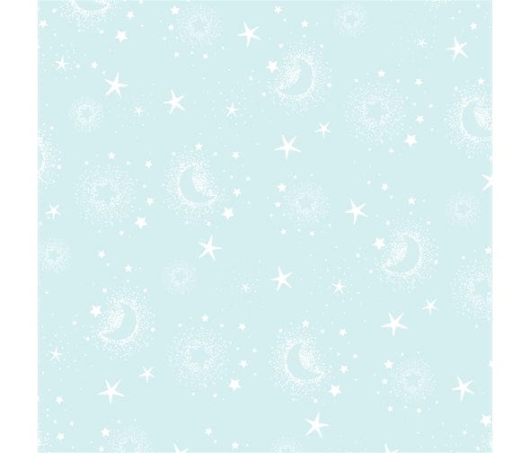 Fabric Blue hot air balloon panel - Star Bright by P & B