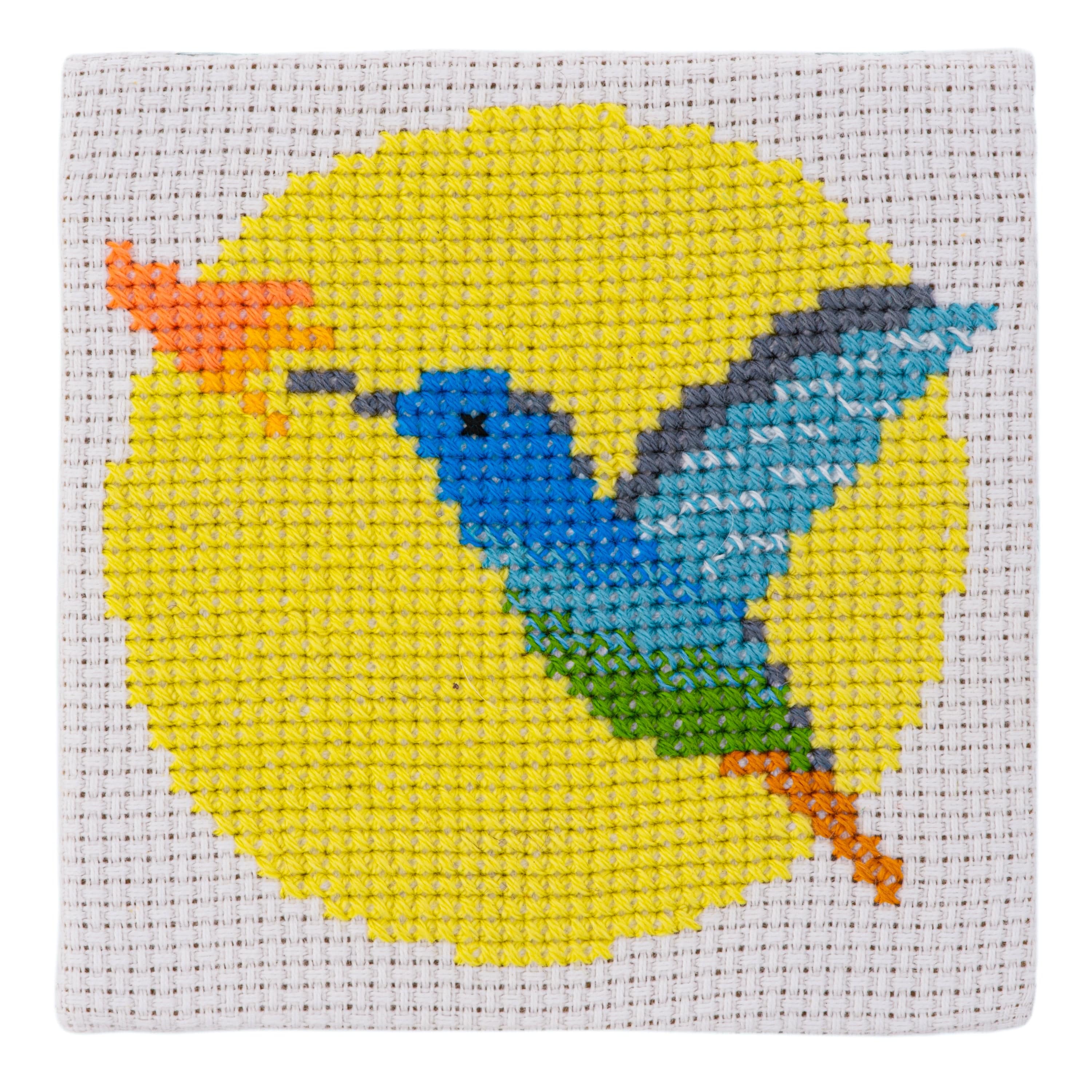 Needlecraft Kits Blue Humming Bird Mini Cross Stitch Kit - Stitchfinity