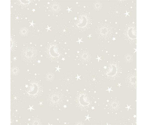 Fabric Blue moon and star nursery cotton fabric - Star Bright by P & B