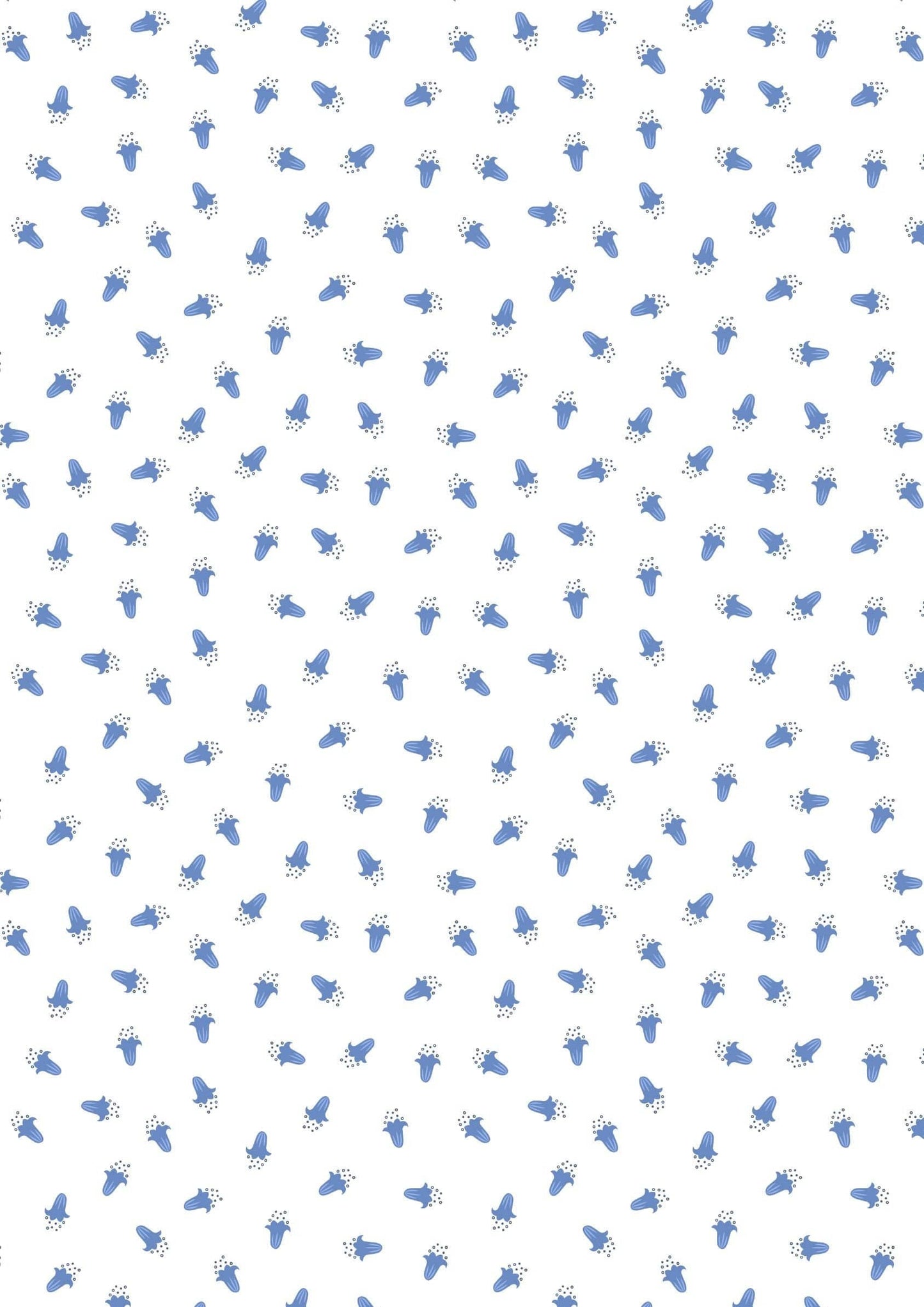 Fabric Bluebells floral on blue cotton fabric - 'Bluebell Wood' Lewis & Irene