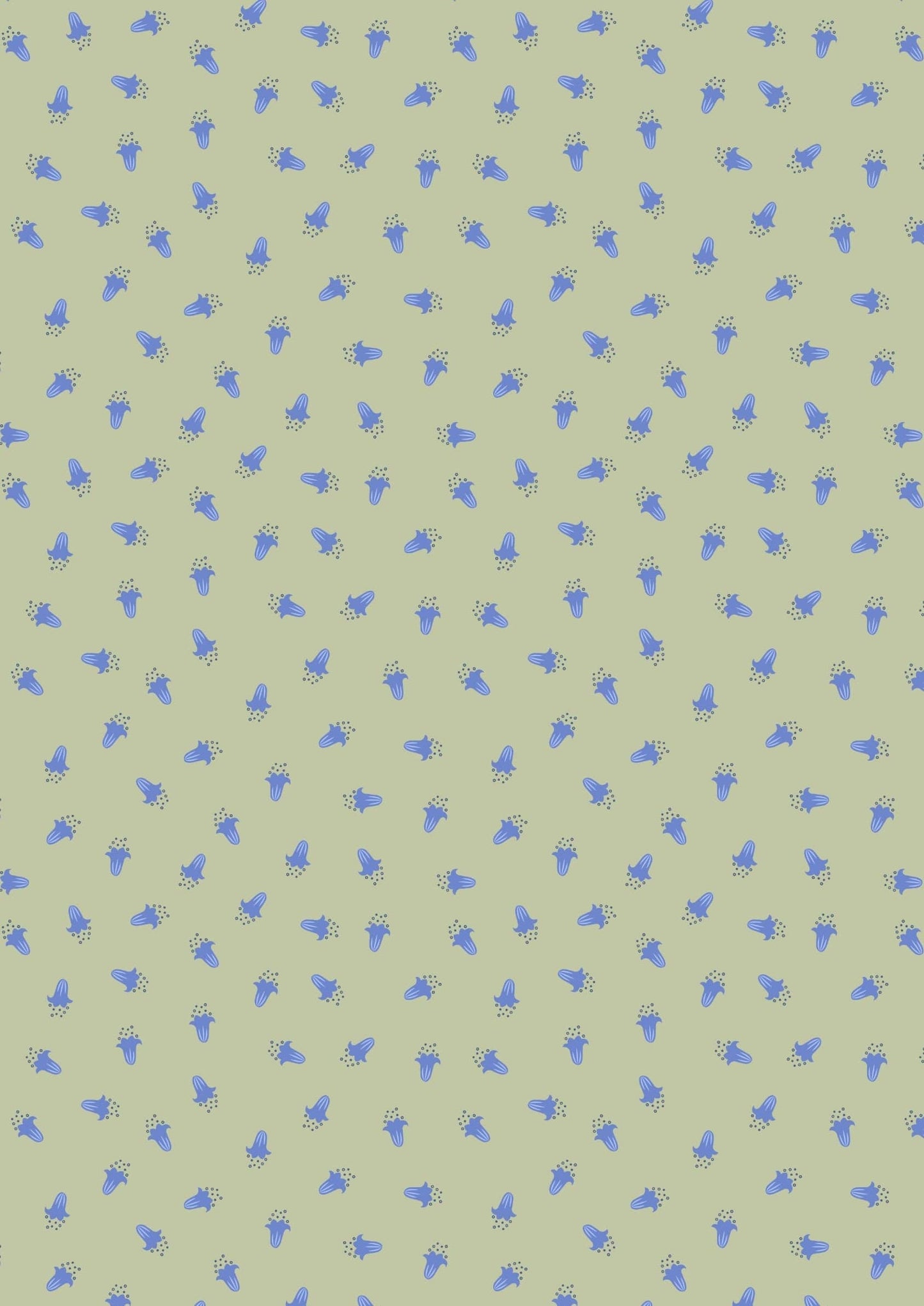 Fabric Bluebells floral on blue cotton fabric - 'Bluebell Wood' Lewis & Irene