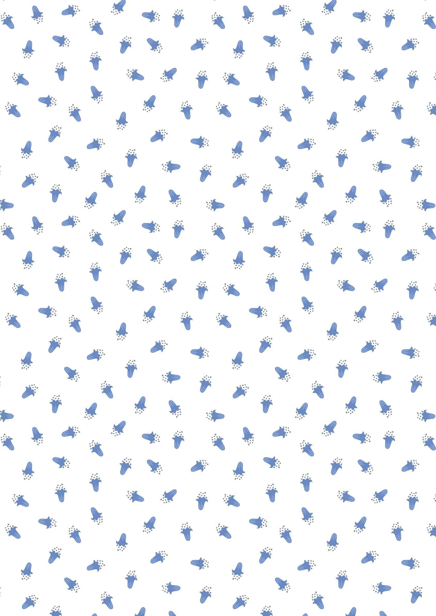 Fabric Bluebells floral on green cotton fabric - 'Bluebell Wood' Lewis & Irene