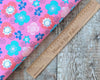 Fabric Bright pink and blue floral 100% cotton fabric - 'Furry Friends' Fabric Editions