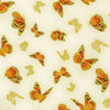 Fabric Butterflies Gold Metallic on Cream cotton fabric - Shades of the Season by Robert Kaufman