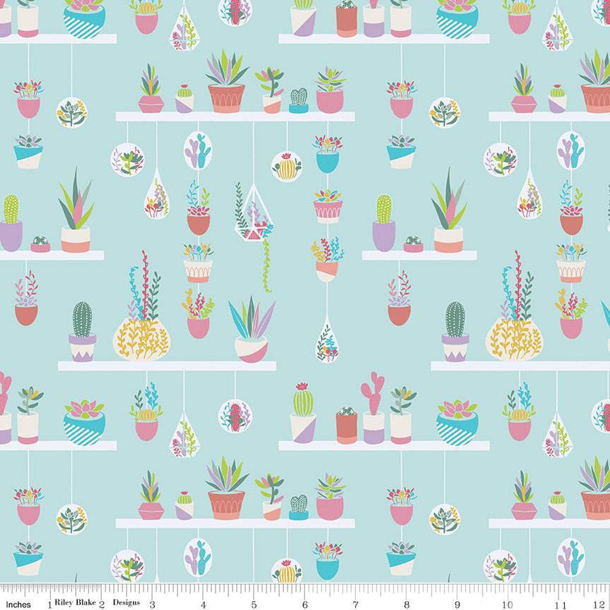 Fabric Cactus desert sunrise on pink cotton fabric - Arid Oasis - Riley Blake