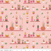 Fabric Cactus desert sunrise on pink cotton fabric - Arid Oasis - Riley Blake