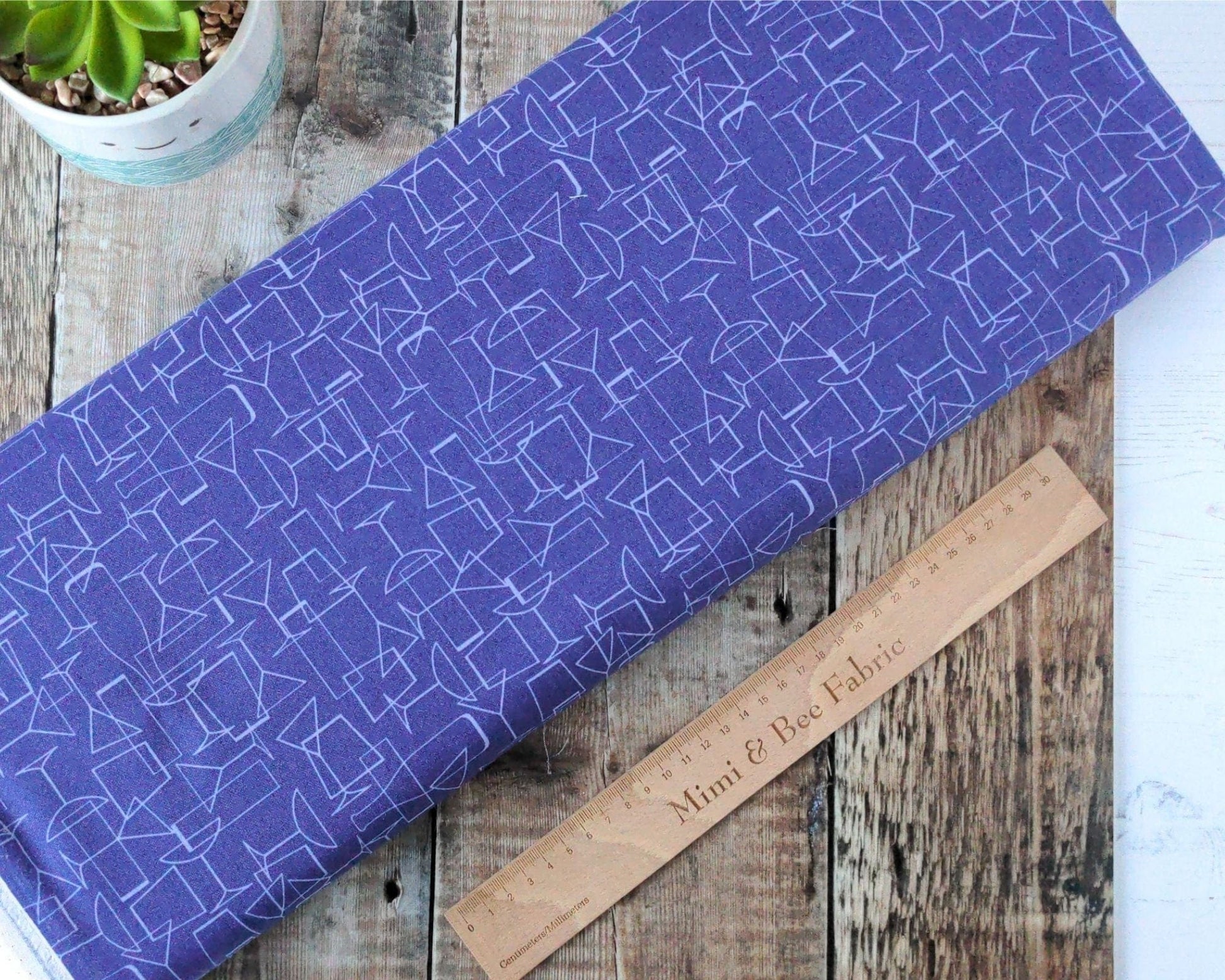 Fabric Cocktails and glasses cotton patchwork fabric Lewis & Irene
