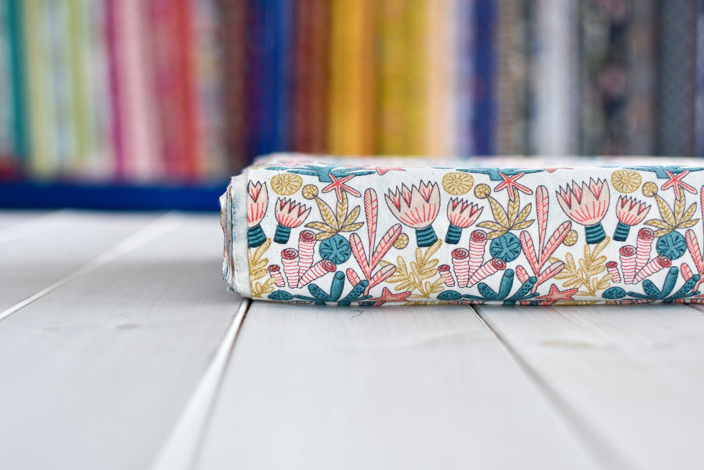 Fabric Coral reef cotton fabric by CraftCottonCo