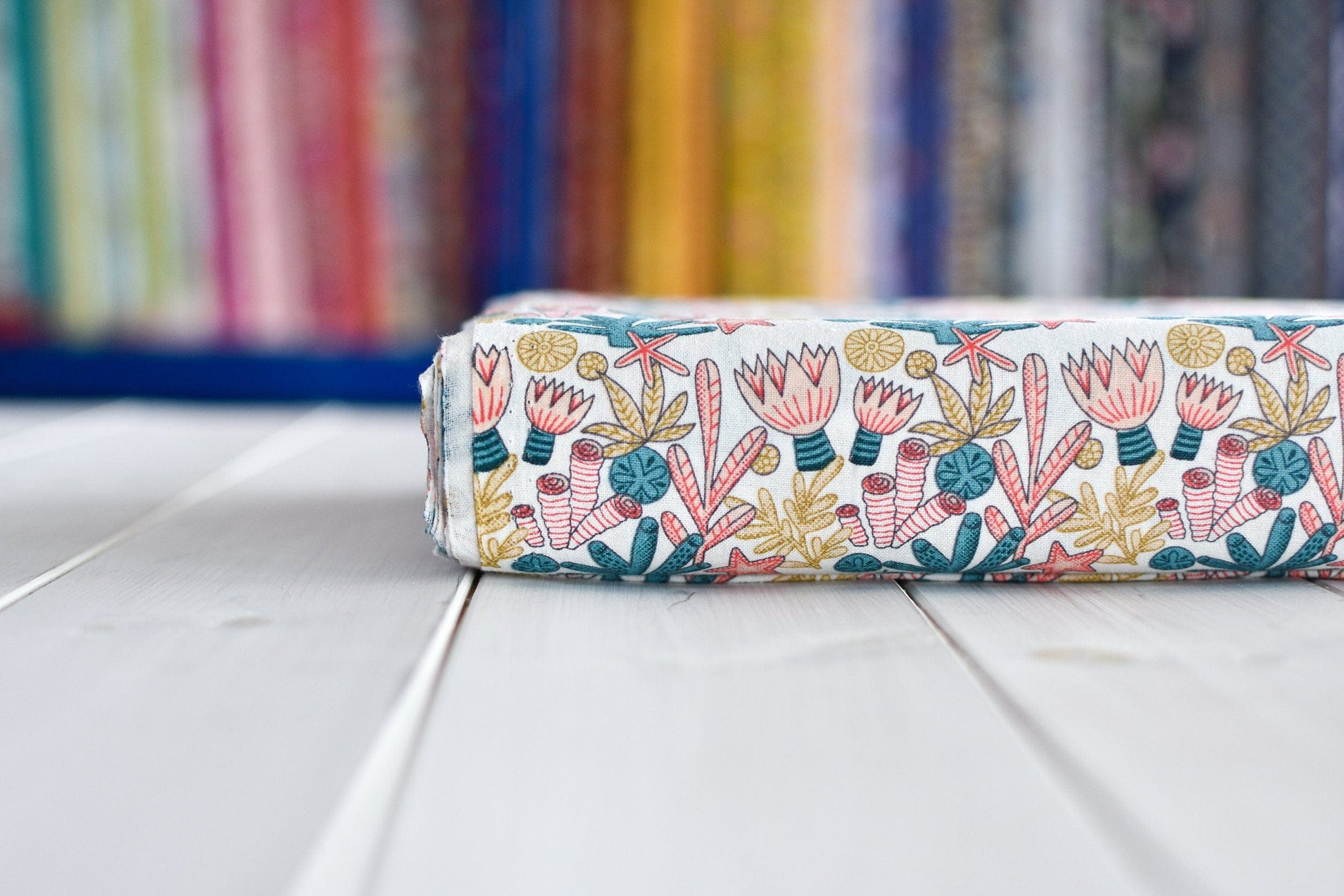 Fabric Coral reef cotton fabric by CraftCottonCo