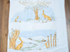 Fabric Cot nursery baby fabric panel 'Guess How much I love you' hare on white cotton  - Clothworks