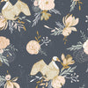 Fabric Cream floral swan cotton fabric - 'New Beginnings' by Dashwood Studio