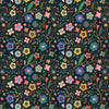 Fabric Cream Tulips on teal cotton fabric  - 'Tree Of Life' Dashwood Studio