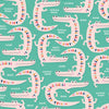 Fabric Crocodiles on Turquoise cotton fabric - Dandelion Jungle by Dashwood Studio