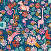 Fabric Crocodiles on Turquoise cotton fabric - Dandelion Jungle by Dashwood Studio