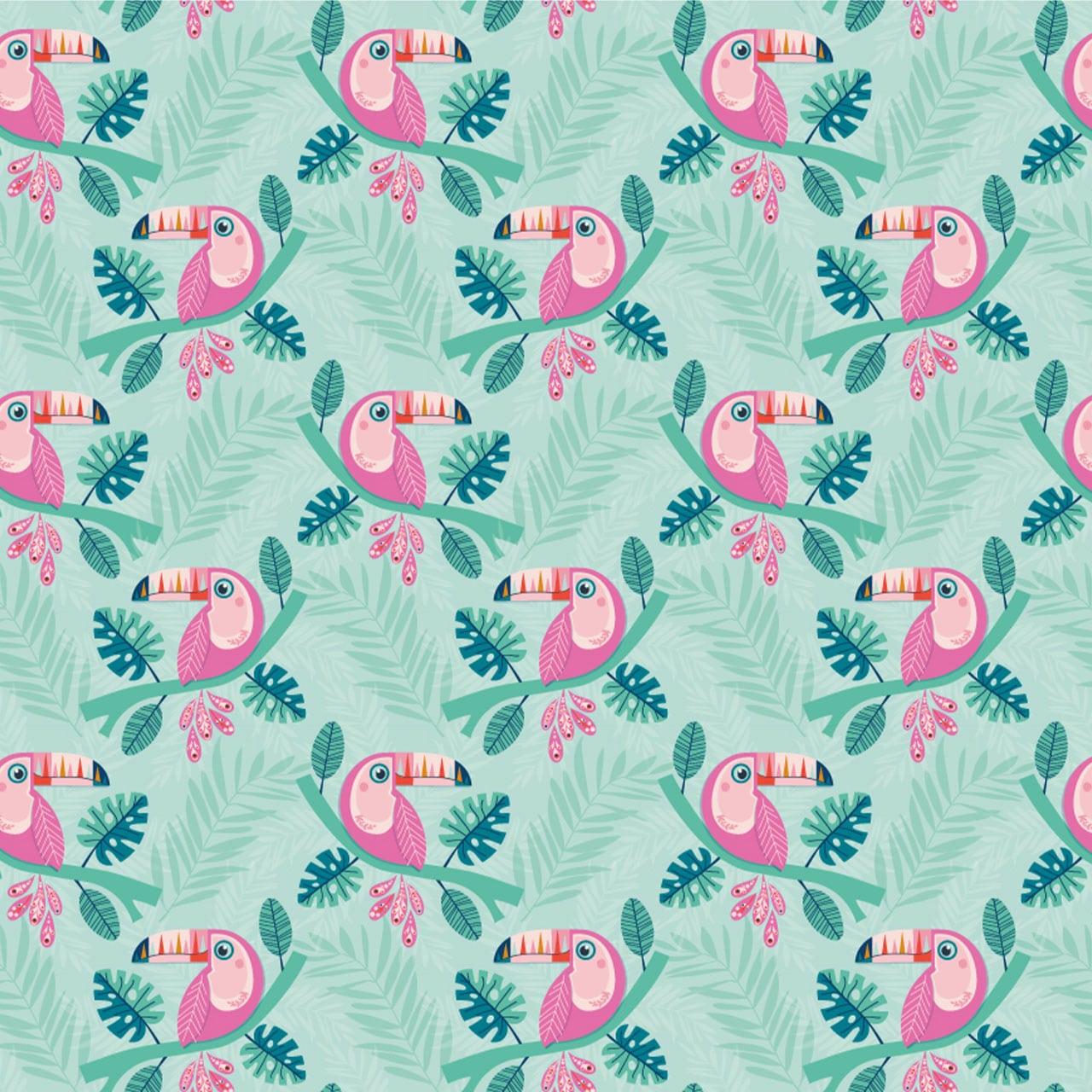 Fabric Crocodiles on Turquoise cotton fabric - Dandelion Jungle by Dashwood Studio