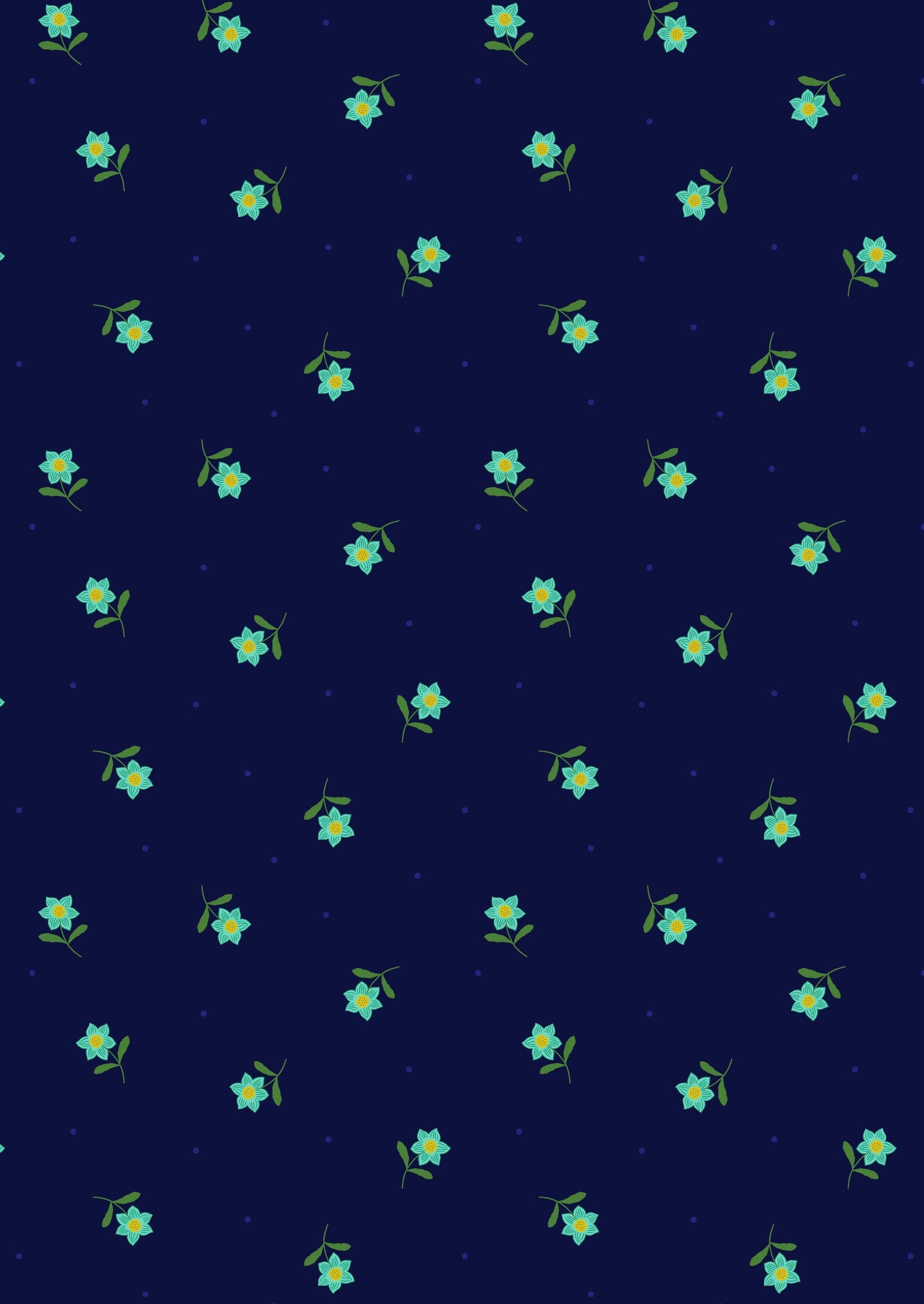 Fabric Daises on a cream cotton fabric 'Hibiscus Hummingbird'
