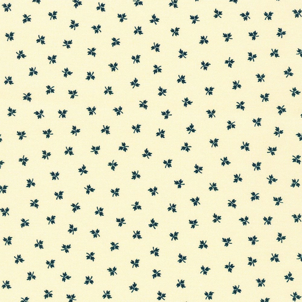 fabric Dark leaves on cream cotton fabric - Stephenson County by Robert Kaufman