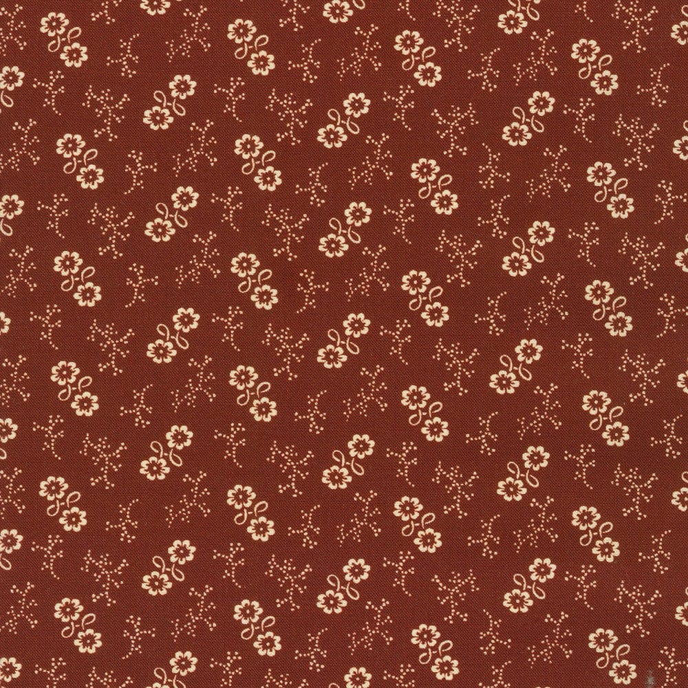 fabric Dark leaves on cream cotton fabric - Stephenson County by Robert Kaufman
