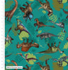 Fabric Dinosaur Species on dark teal green cotton fabric - Craft Cotton Co